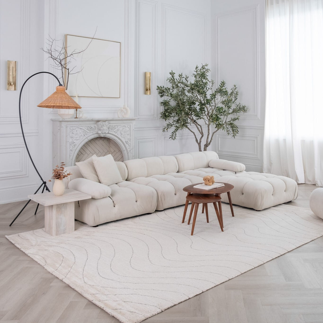 8' X 11' Cream and Beige Abstract Area Rug