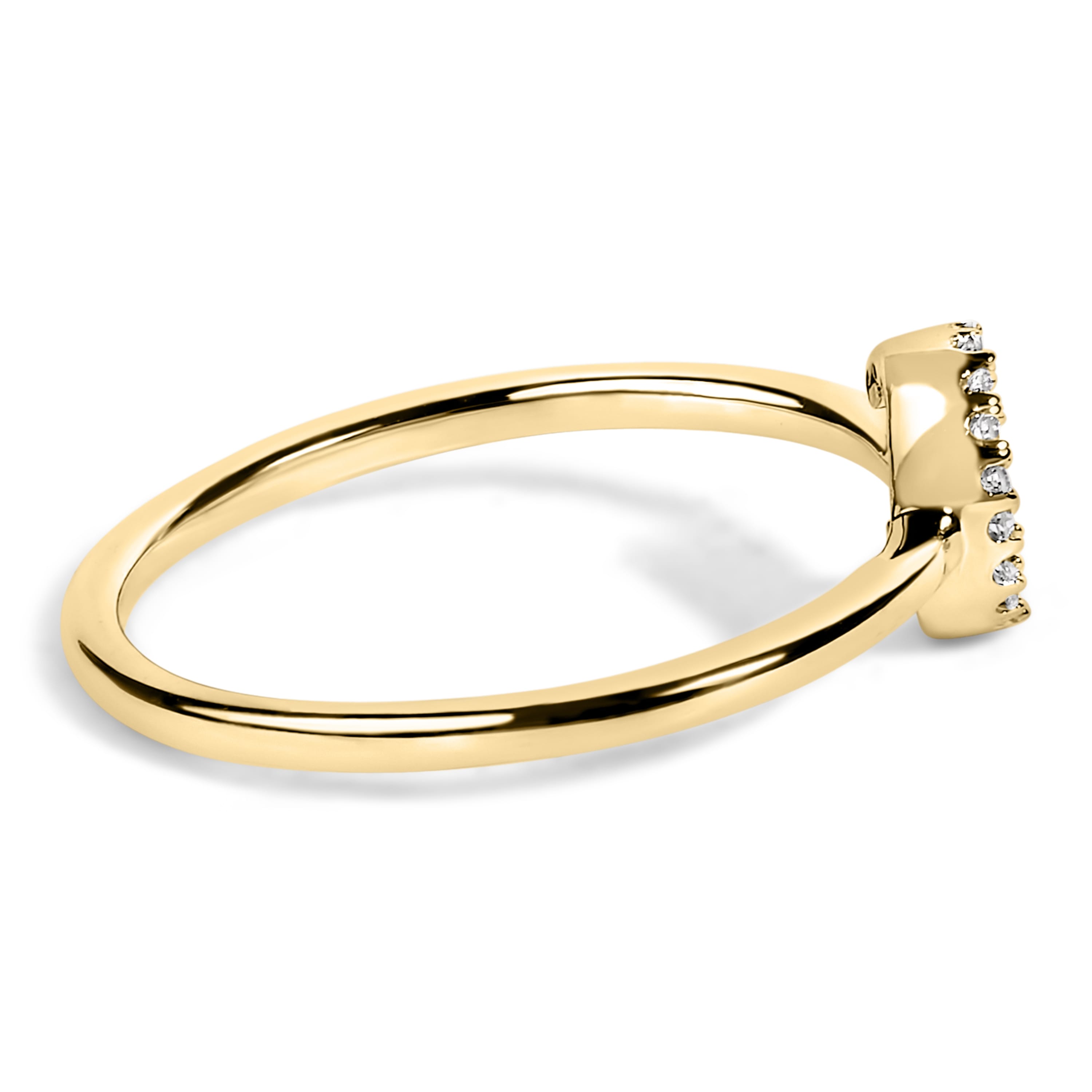 10K Yellow Gold Diamond Accent Initial "C" Ring