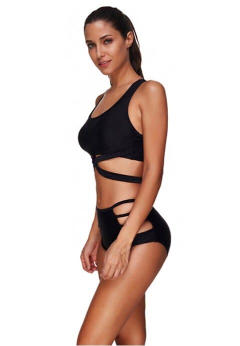 Sexy Hollow Solid Color Swimsuit