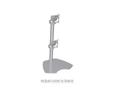 Flat panel dual vertical monitor table stand