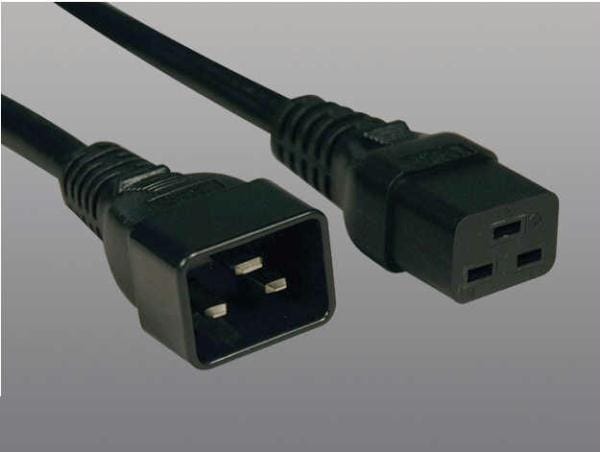 Power cord - power iec 320 en 60320 c20 - male left gender - c19 - female right