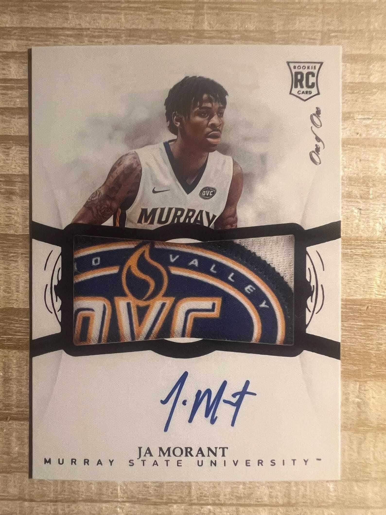 Ja Morant 2019 Rookie Autograph Facsimile Printed Patch RP College Basketball Card - Murray State University