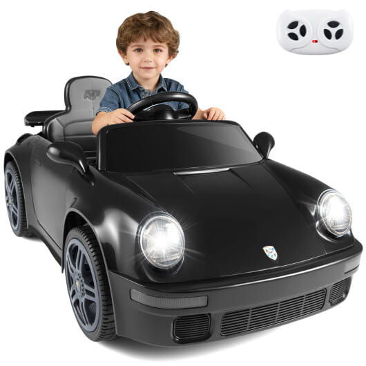 12V Electric Ride On Car Licensed RUF CTR with Remote Control and Music-Black - Color: Black