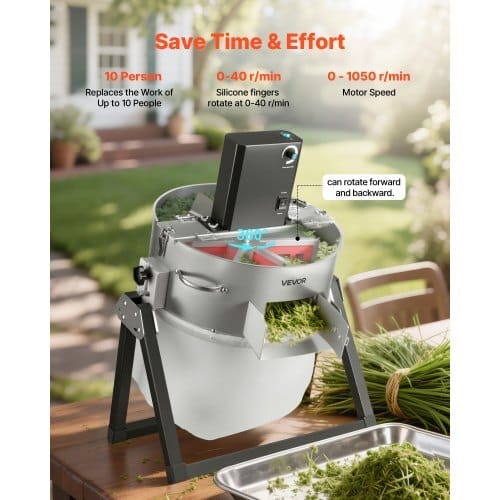 Electric Bud Leaf Trimmer, 2-in-1 Manual & Electric, 16 in Bud Trimmer with Sharp Stainless Steel Blades, Bracket Type Wet Dry Hydroponic Cutting Machine with Dry Grate, for Plant Buds Flowers