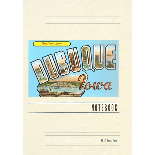 Vintage Lined Notebook Greetings from Dubuque - Paperback
