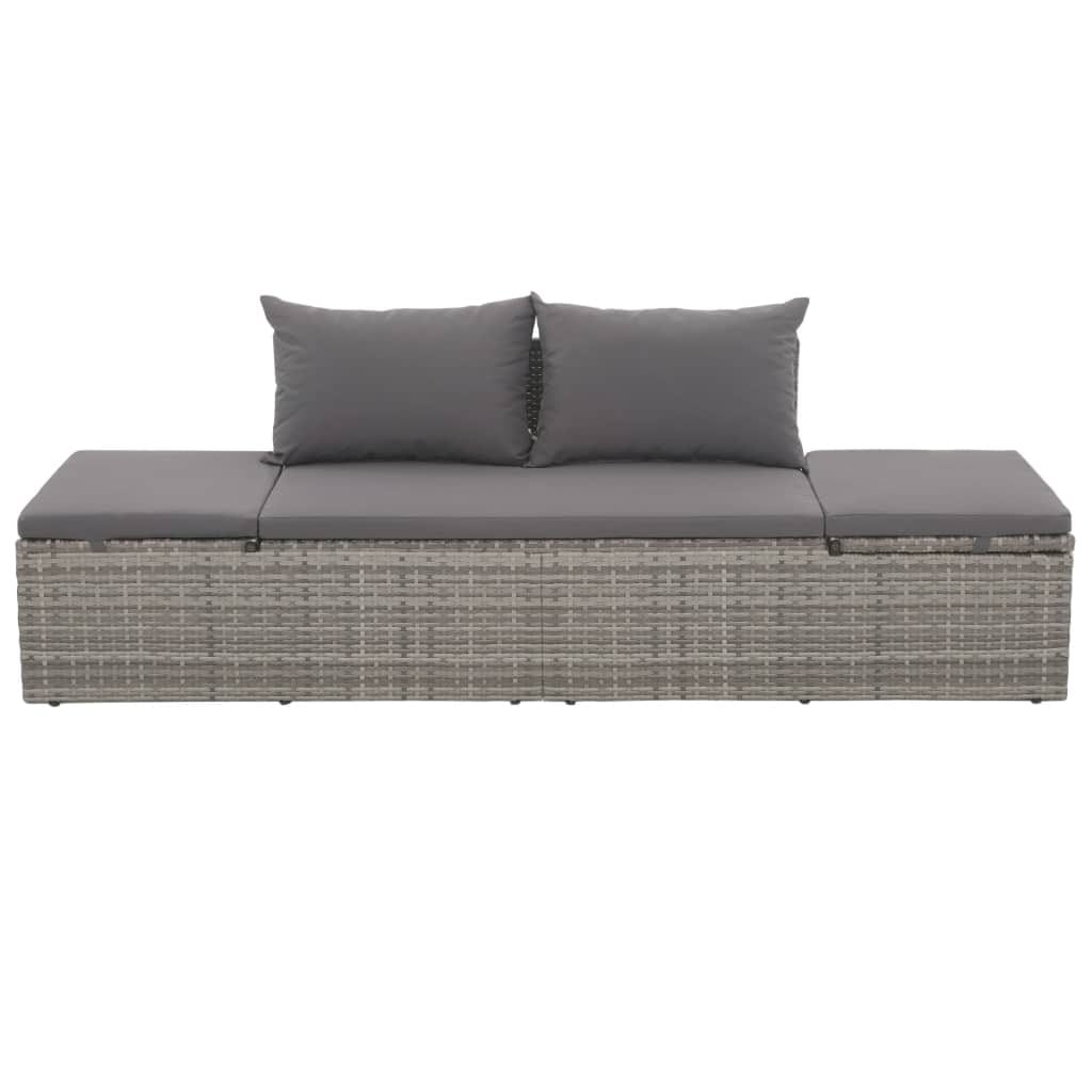 Patio Bed Gray 76.8"x23.6" Poly Rattan