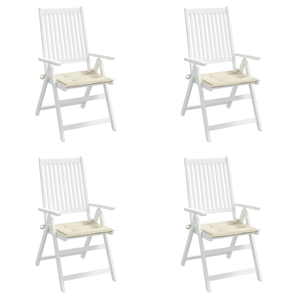 Garden Chair Cushions 4 pcs Cream 19.7"x19.7"x1.6" Oxford Fabric
