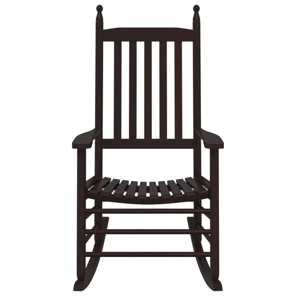 Rocking Chairs with Curved Seats 2 pcs Brown Solid Wood Poplar