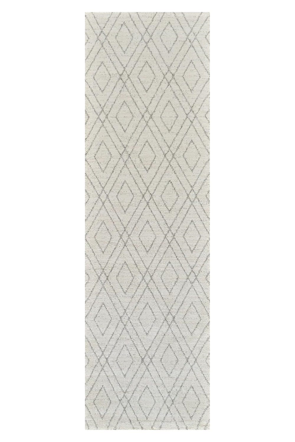 8' Beige and Gray Abstract Non Skid Runner Rug