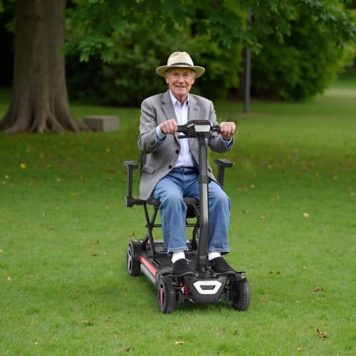 4-Wheel Electric Mobility Scooter for Adults & Seniors, Integrated Foldable Mobility Scooter with 9.3 Miles Long Range, All Terrain Travel Wheelchair with 9?° Climbing Capacity & 265LBS Loading