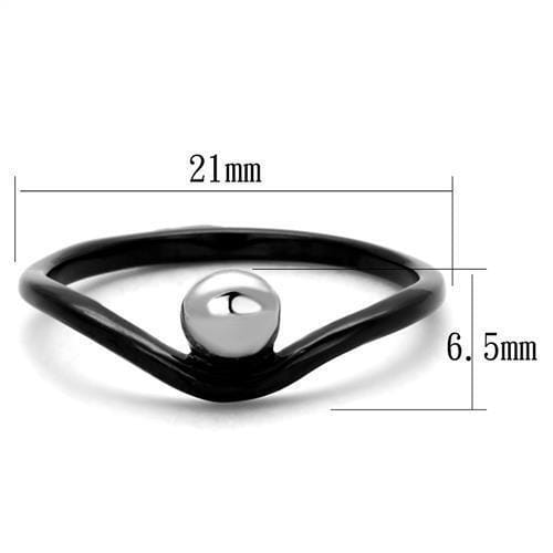TK1645 - Two-Tone IP Black Stainless Steel Ring with No Stone