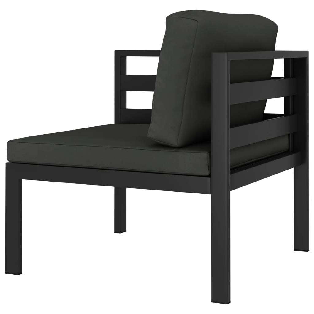 6 Piece Patio Lounge Set with Cushions Aluminum Anthracite