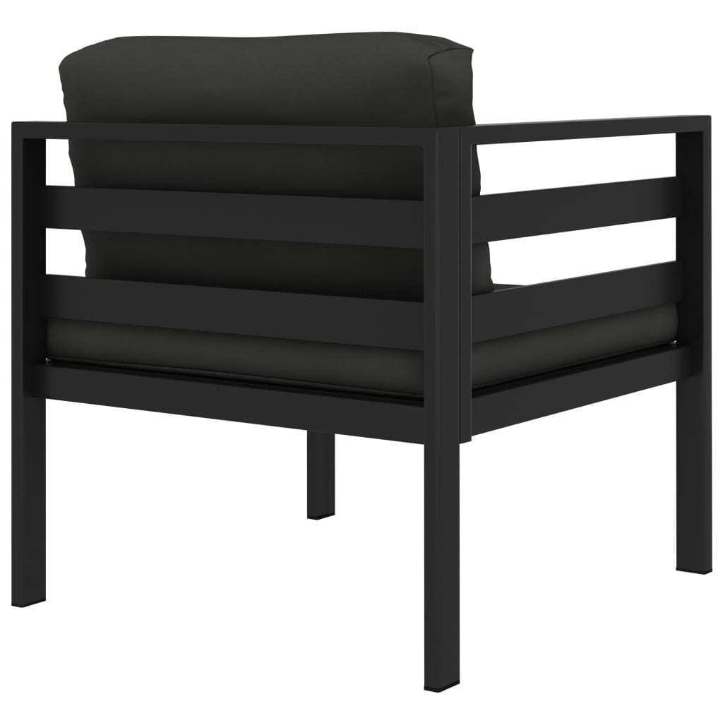 6 Piece Patio Lounge Set with Cushions Aluminum Anthracite