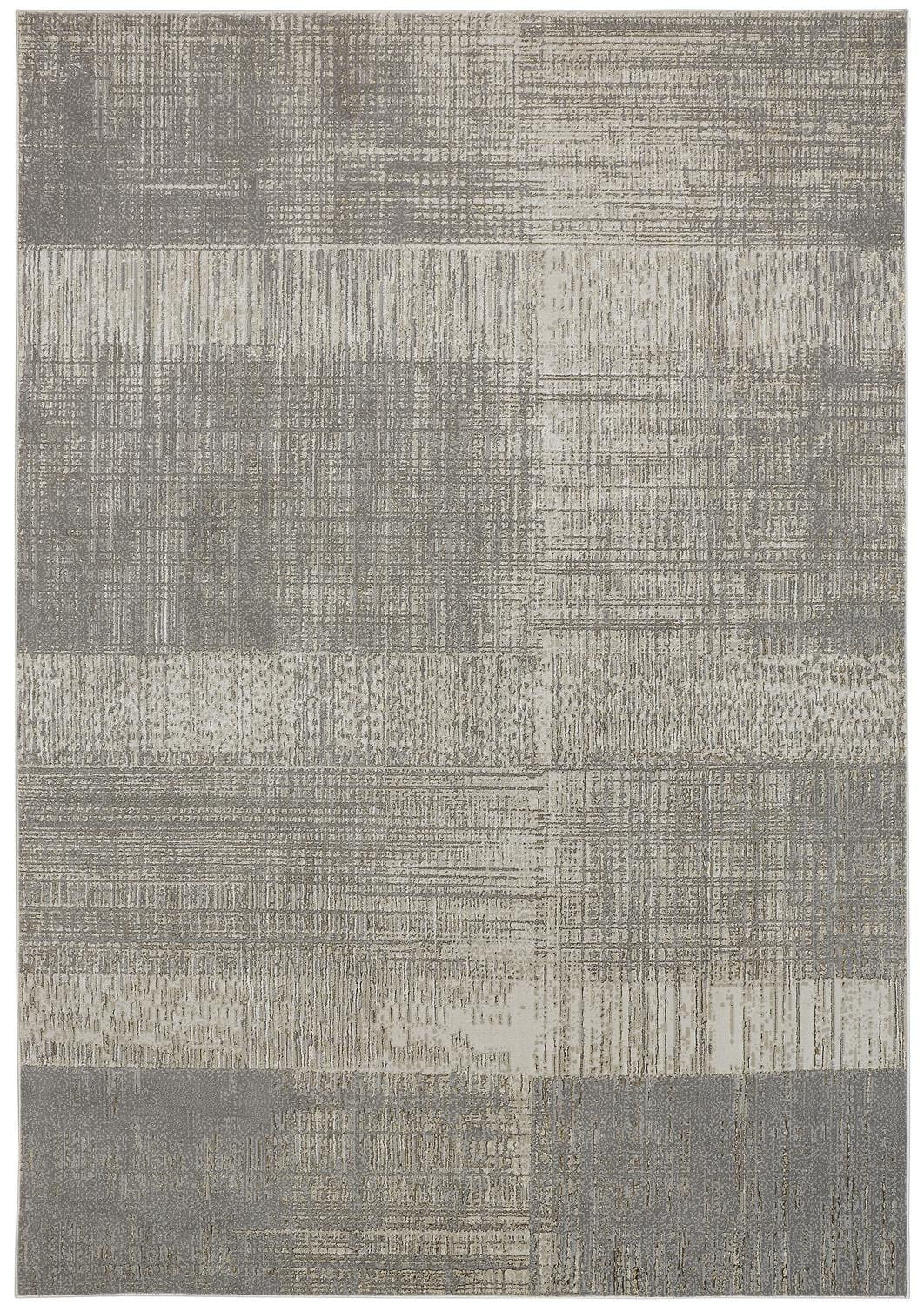 12' X 15' Gray And Ivory Abstract Area Rug