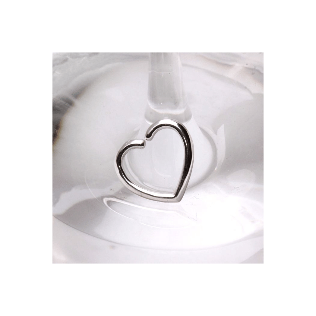 14Kt White Gold Heart Shaped Cartilage Earring