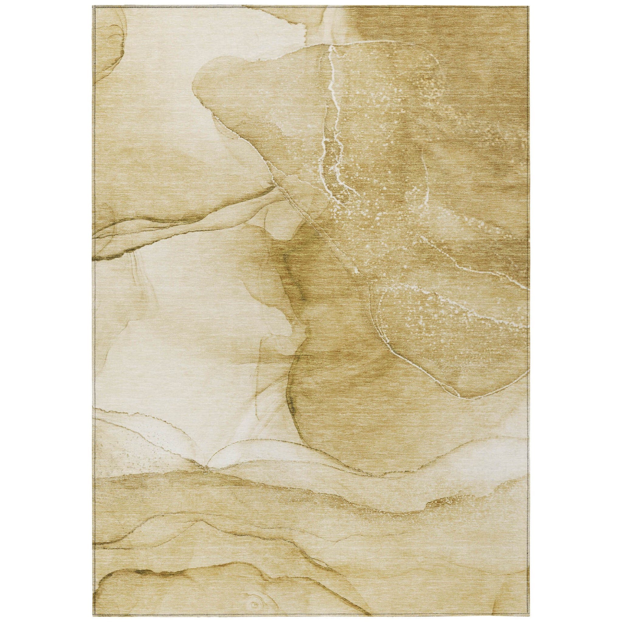 8' X 10' Beige Abstract Washable Non Skid Indoor Outdoor Area Rug