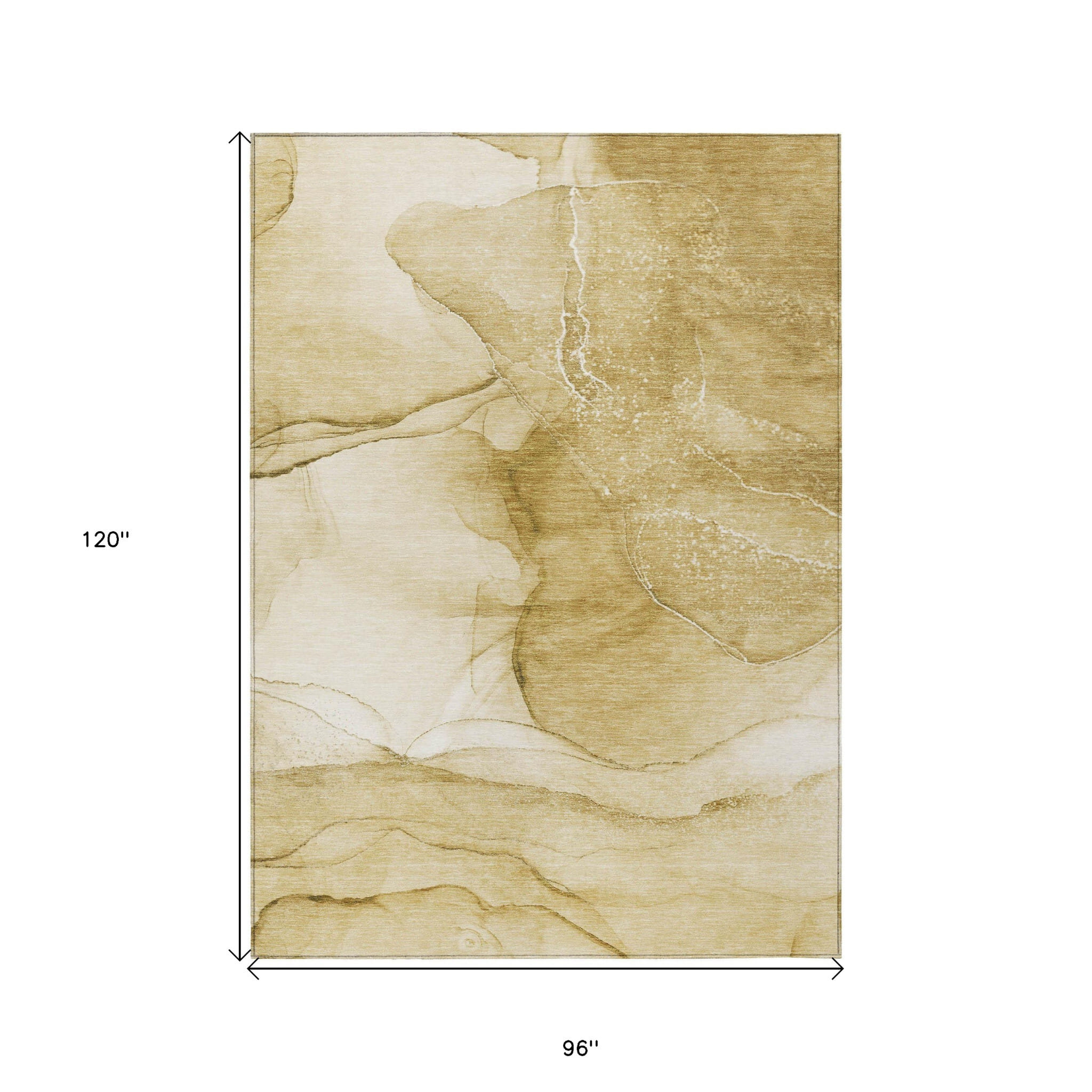 8' X 10' Beige Abstract Washable Non Skid Indoor Outdoor Area Rug
