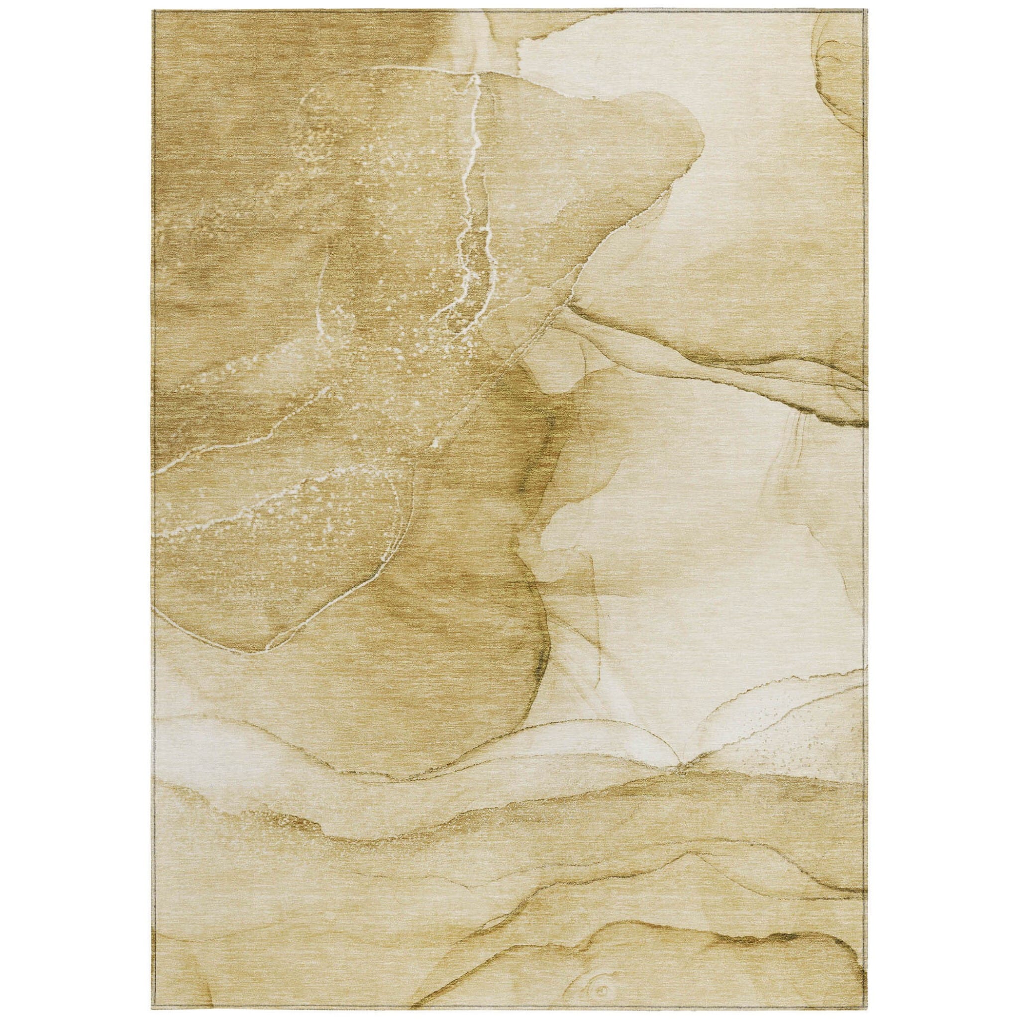 8' X 10' Beige Abstract Washable Non Skid Indoor Outdoor Area Rug