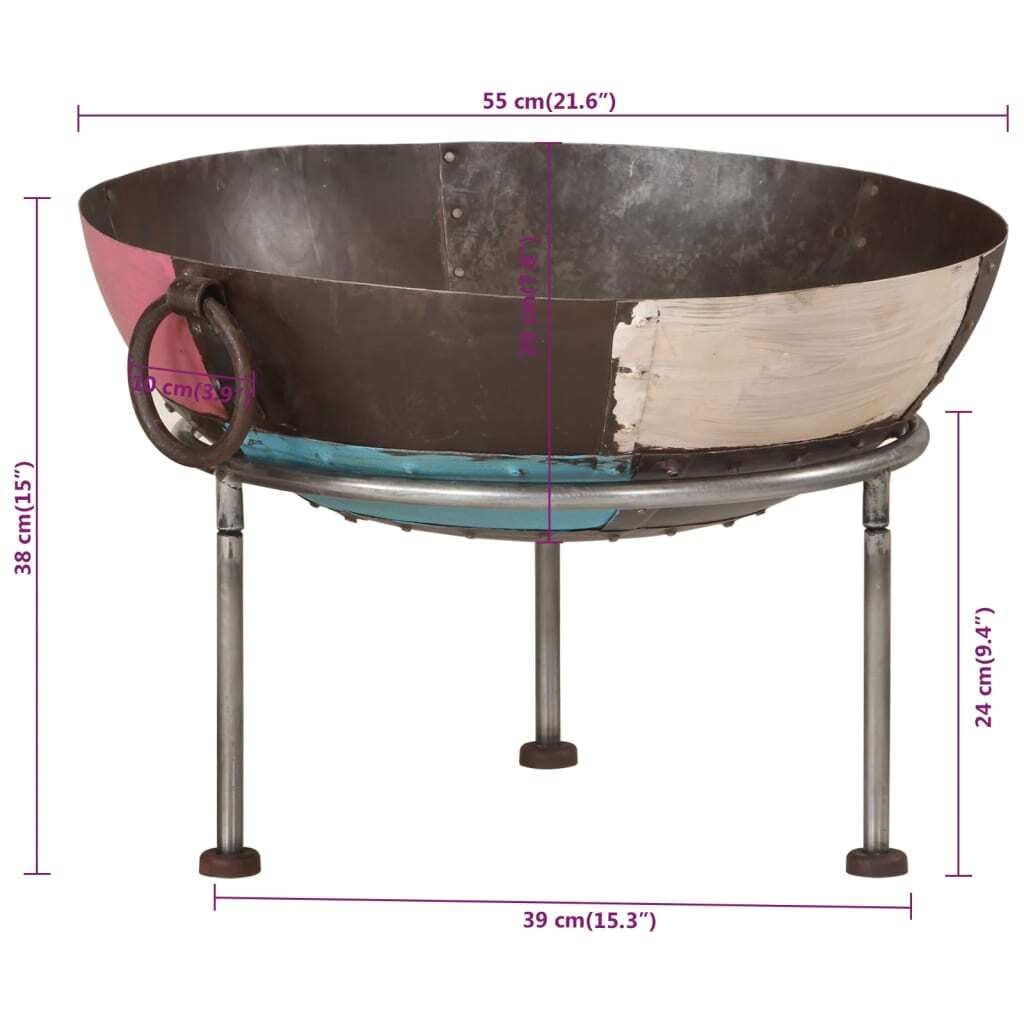 Fire Pit 21.7"x21.7"x15" Iron