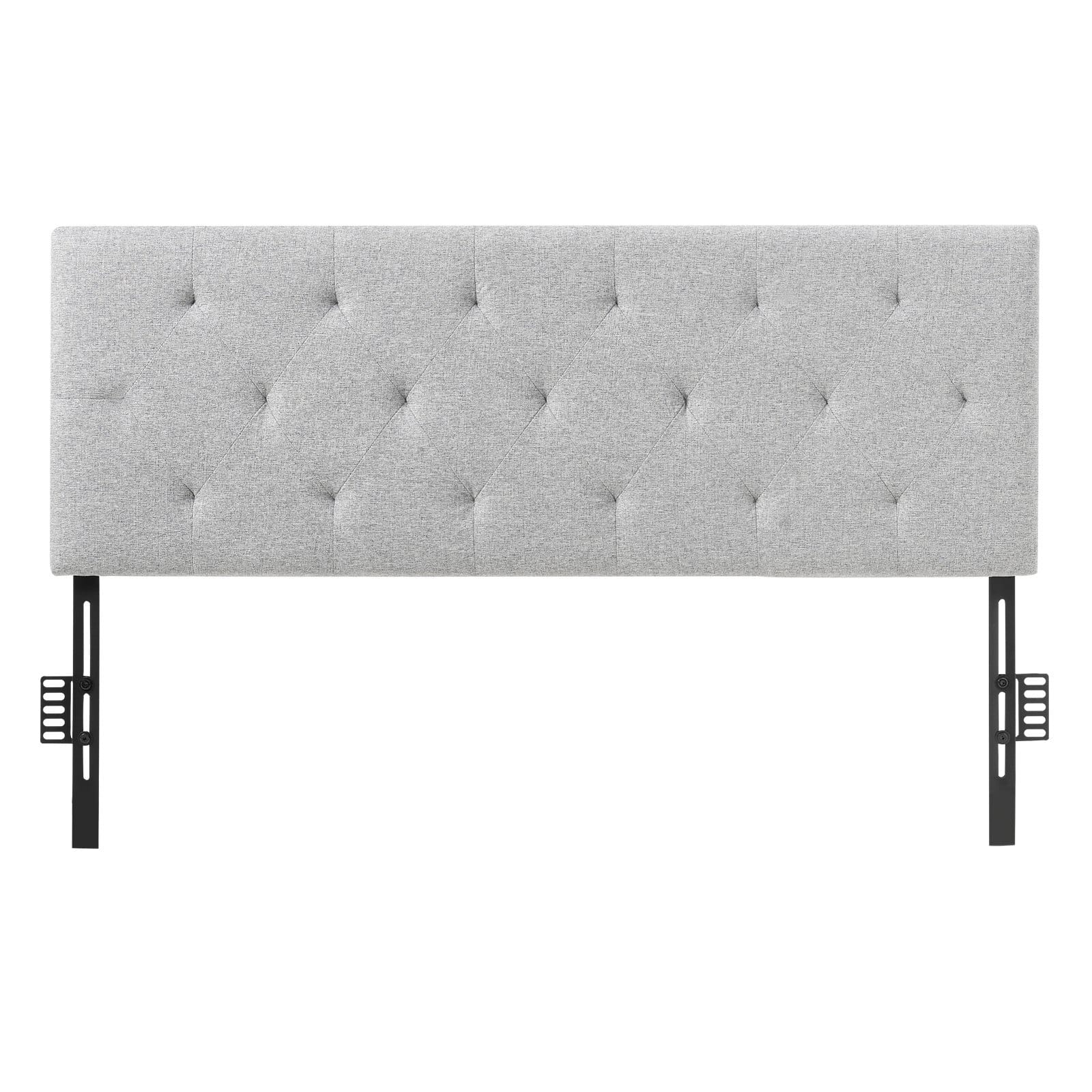 Headboard, Full Size Headboard with Adjustable Height, Comfortable Diamond Tufted for Full Size Bed, W 56.3 x H?€35.6-47.4?‰inches, Ideal for Bedroom, Hotel, Homestay, Dormitory, Light Grey