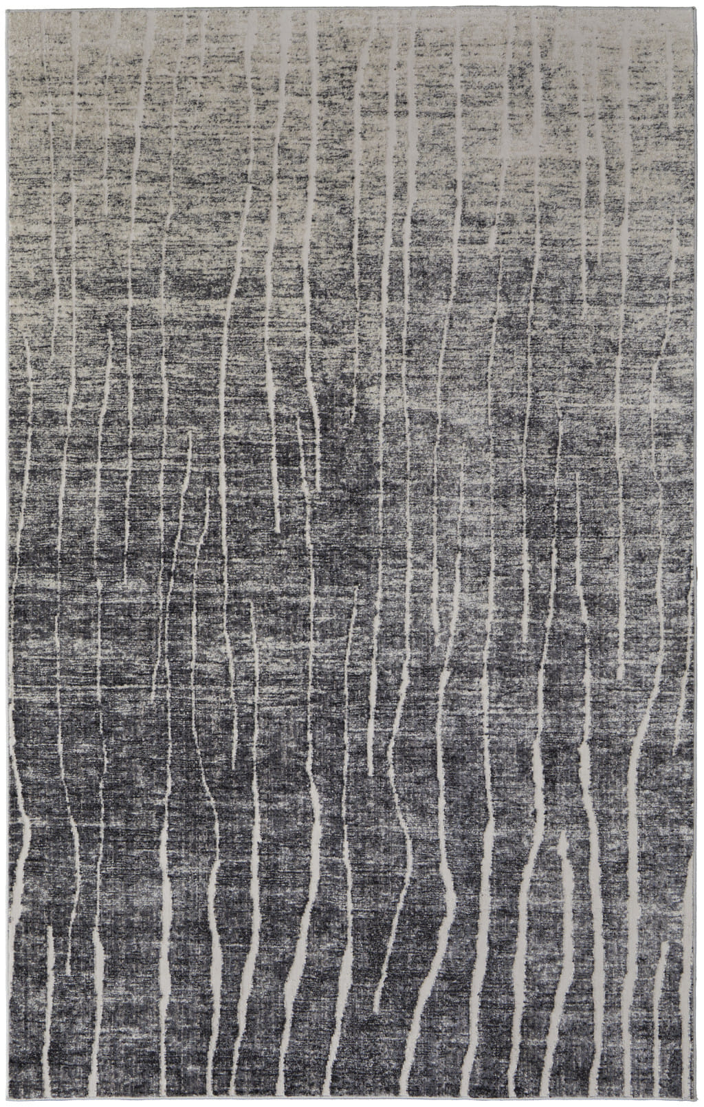 4' X 6' Ivory Gray and Black Abstract Power Loom Area Rug
