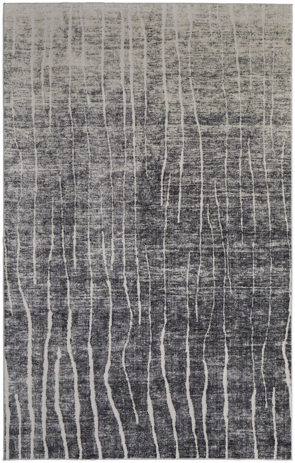 4' X 6' Ivory Gray and Black Abstract Power Loom Area Rug