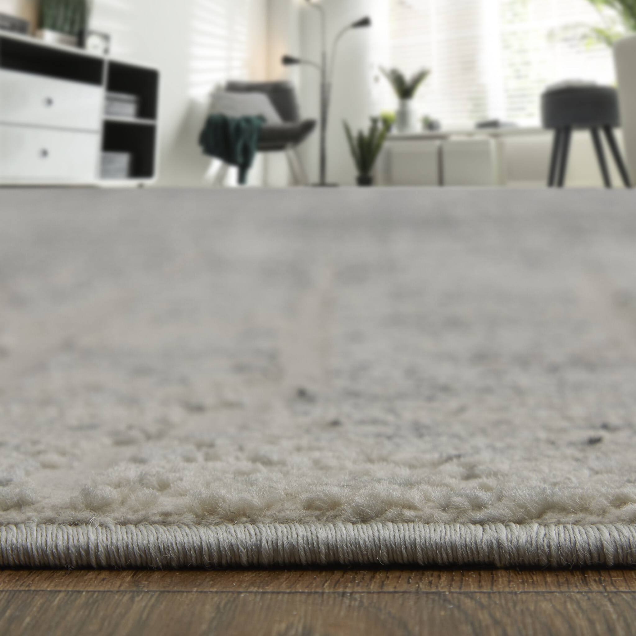4' X 6' Ivory Gray and Black Abstract Power Loom Area Rug