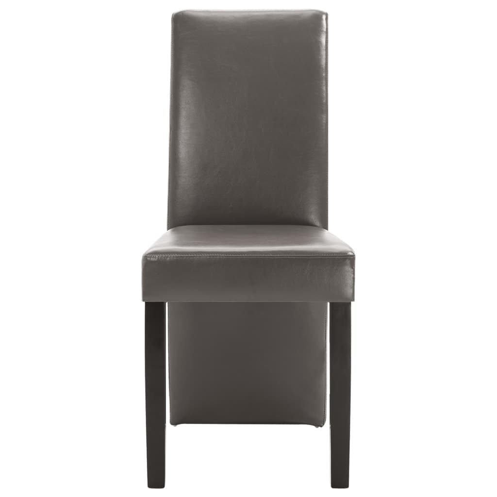 Dining Chairs 4 pcs Gray Faux Leather