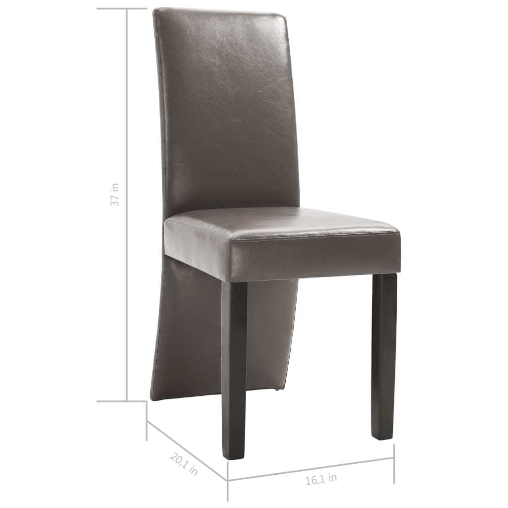 Dining Chairs 4 pcs Gray Faux Leather