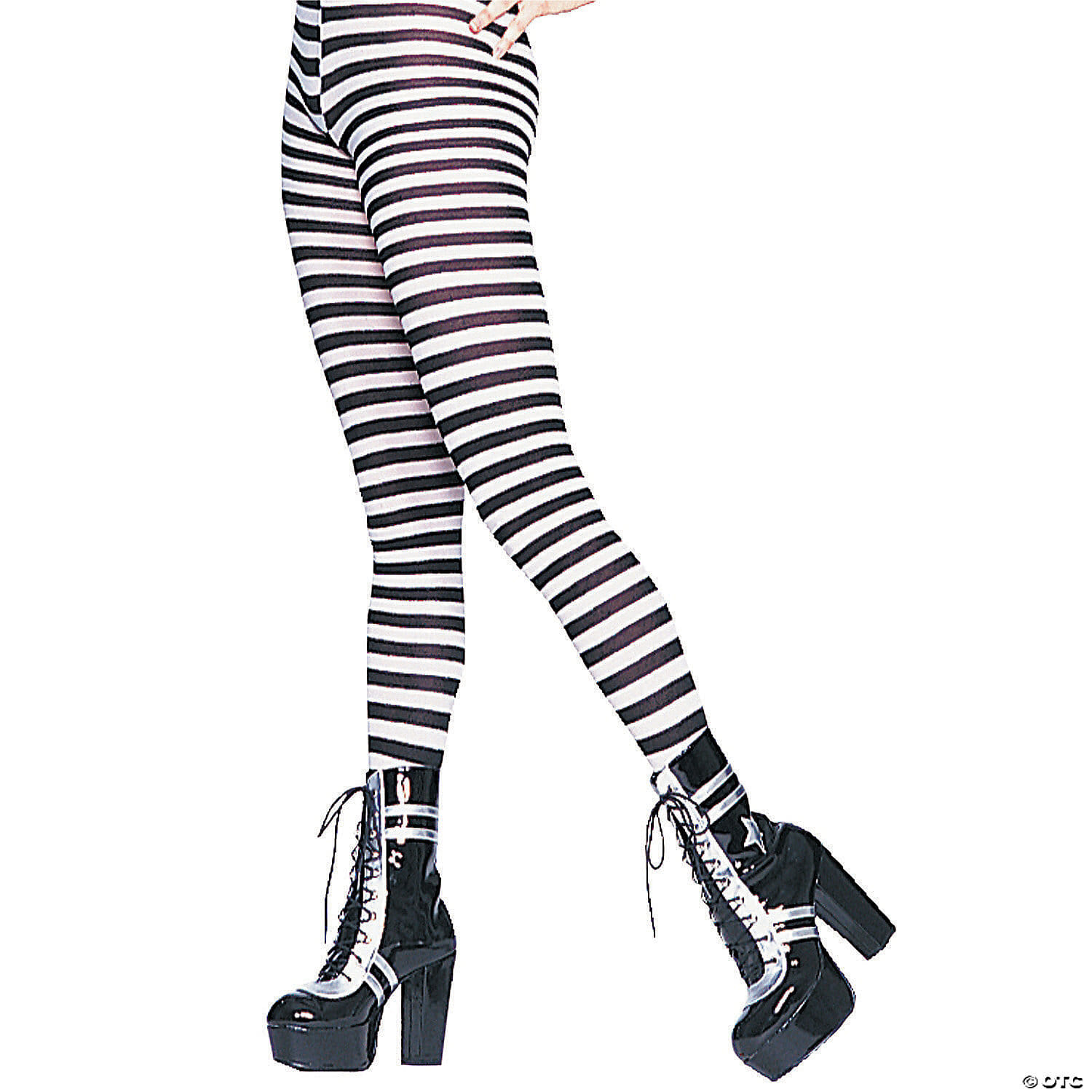 TIGHTS STRIPED BLACK WHITE