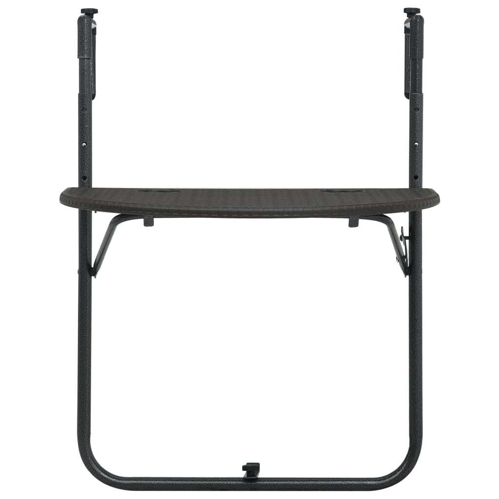 Hanging Balcony Table Brown 23.6"x25.2"x32.9" Plastic Rattan Look