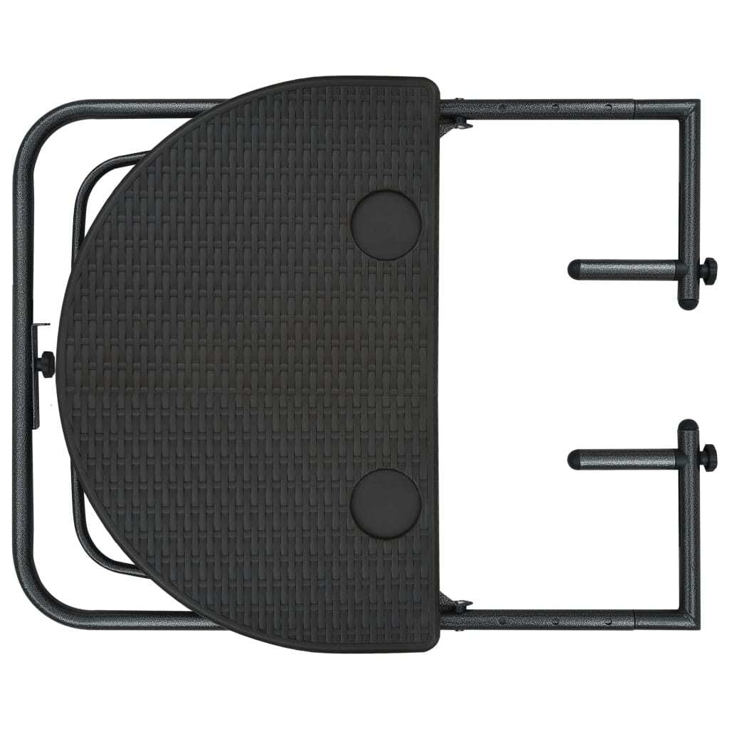 Hanging Balcony Table Brown 23.6"x25.2"x32.9" Plastic Rattan Look