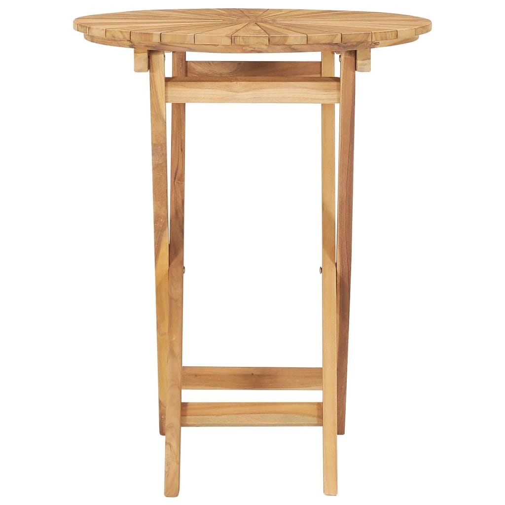 Folding Patio Table Ø 23.6" Solid Teak Wood