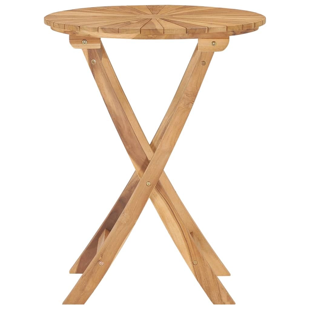 Folding Patio Table Ø 23.6" Solid Teak Wood