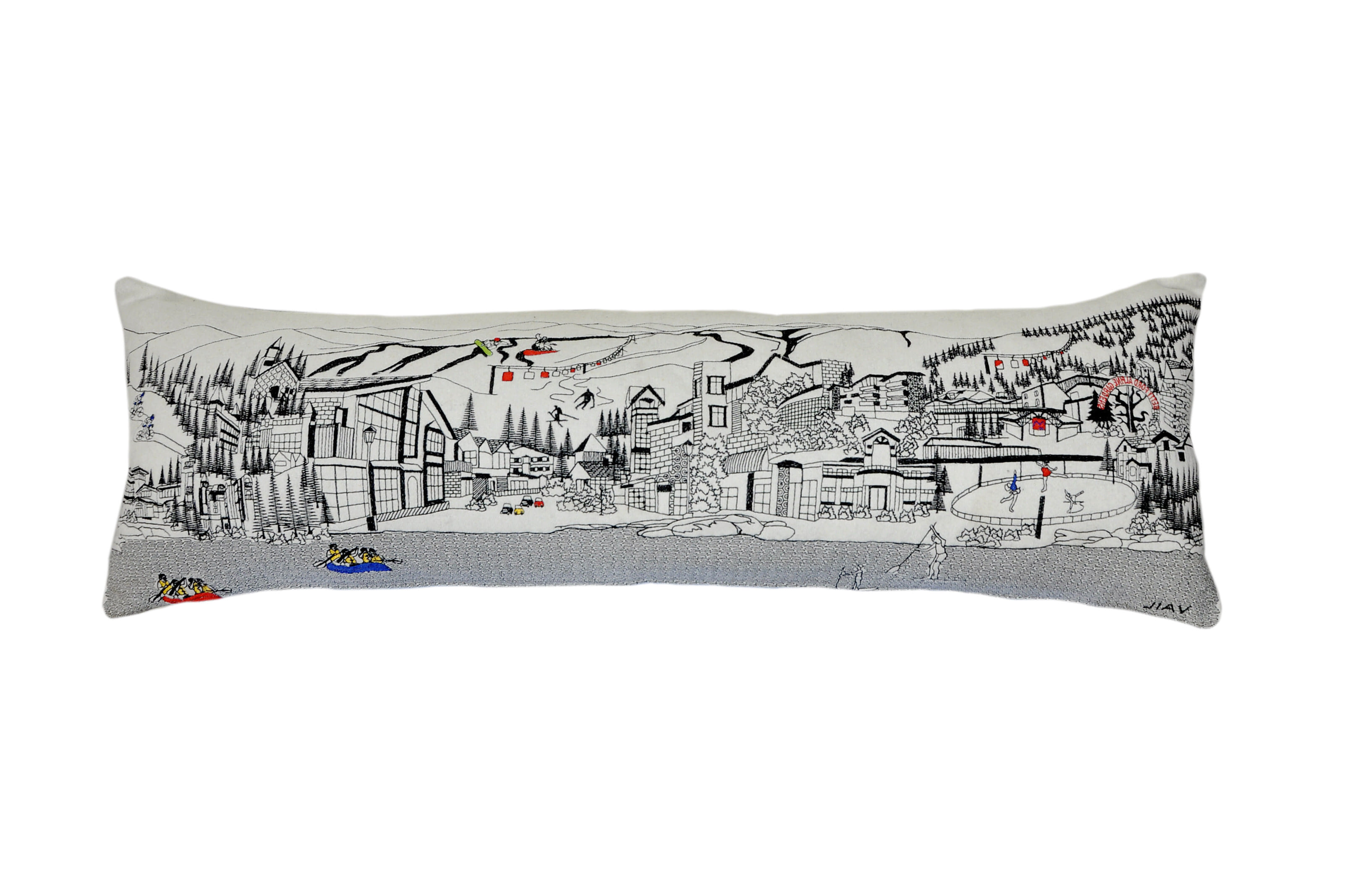 46" White Vail Daylight Skyline Lumbar Decorative Pillow