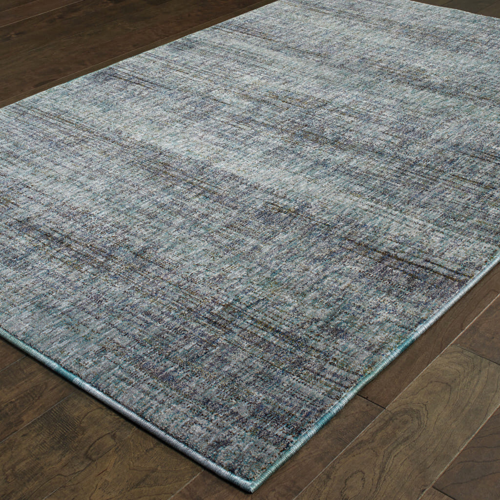 3' X 5' Blue and Gray Power Loom Area Rug