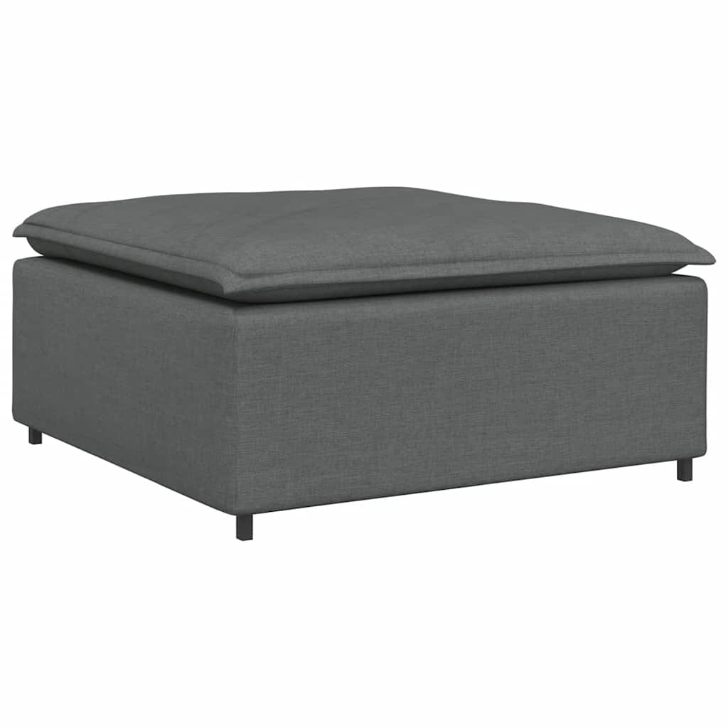 Modular Sofa with Footstool&Cushions Fabric Dark Gray