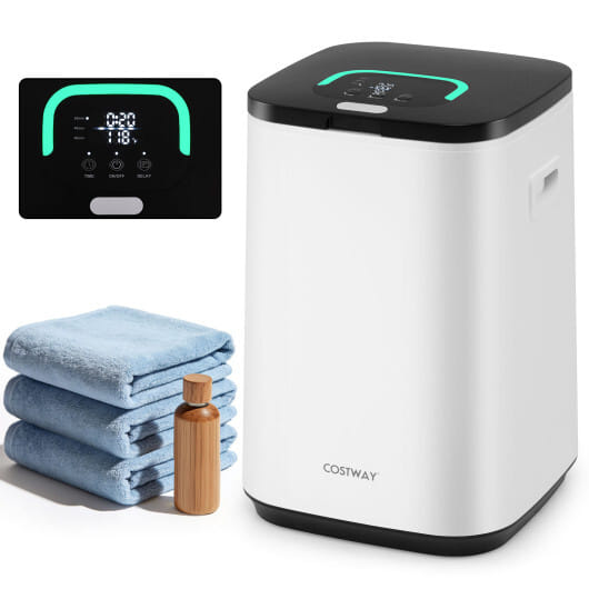 23L Large Hot Towel Heater with Rapid Heating and Adjustable Timer-White - Color: White