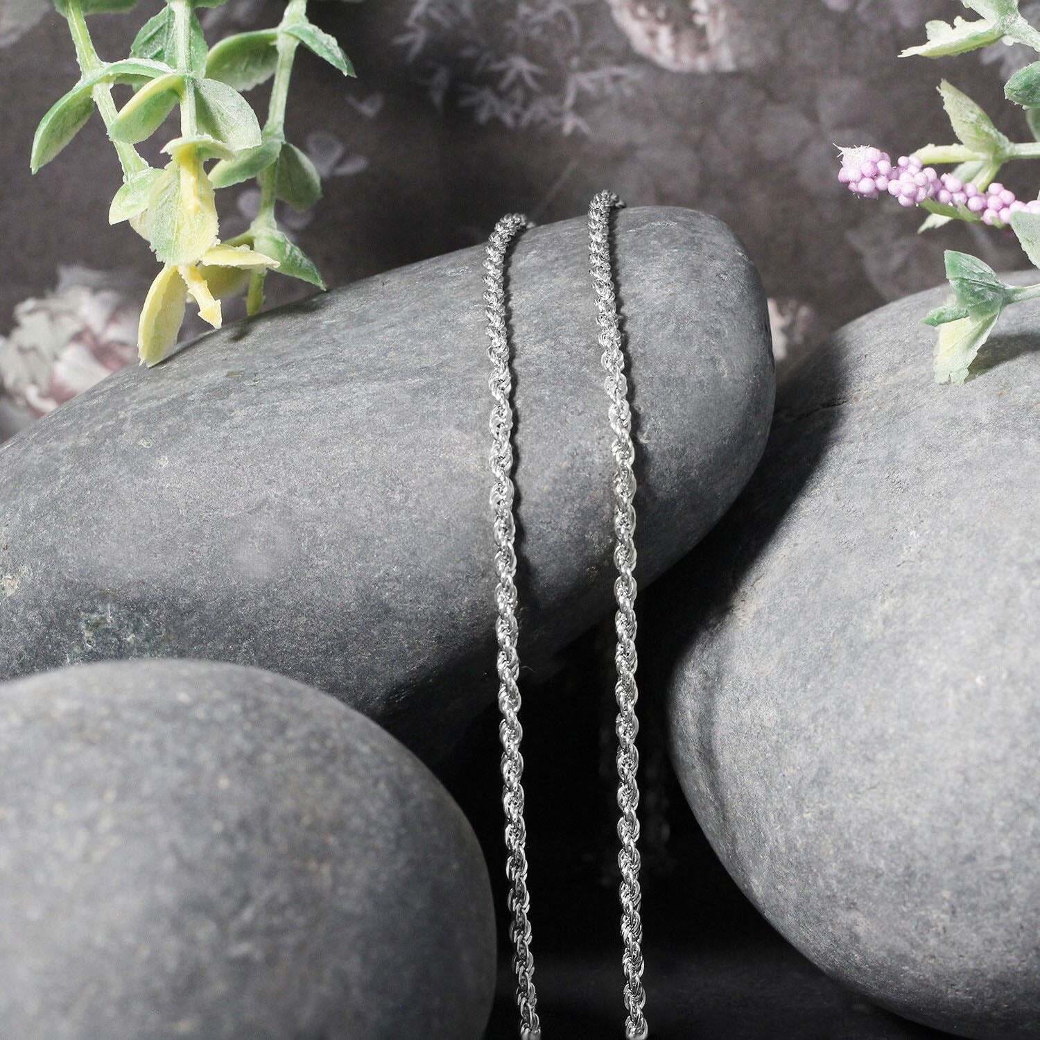 14k White Gold Light Rope Chain (2.00 mm)