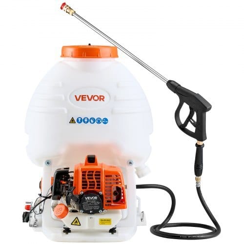 Gas Powered Backpack Sprayer, 26.5CC 0.9HP Engine, Garden Sprayer with 5 Gallon Tank, Large Area Coverage, Lawn Spraying Machine with 24 in Wand & Nozzles for Efficient Gardening & Farming