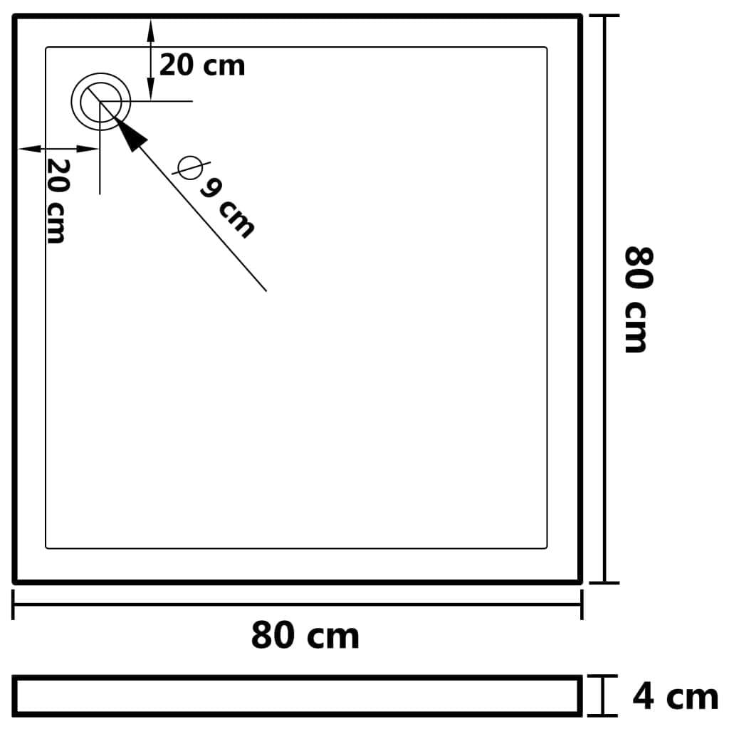 Square ABS Shower Base Tray White 31.5"x31.5"