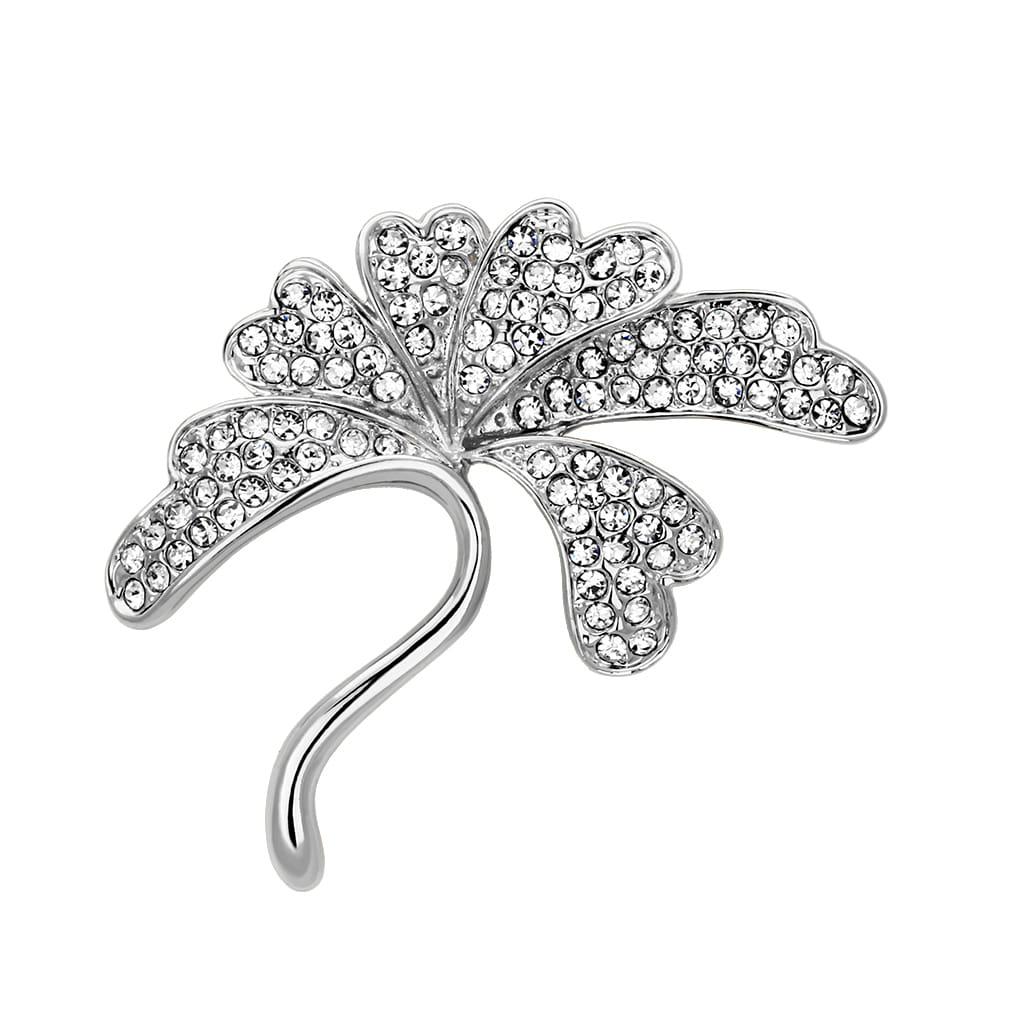LO2875 - Flash Rose Gold White Metal Brooches with Top Grade Crystal in Clear