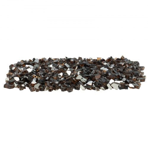 Fire Glass, 10 LBS / 4.5 KG High-Temperature Resistant Fireplace Rocks, 1/2-Inch / 12.7 mm Reflective & Smokeless Firepit Glass Rock, High Luster Stone Landscaping for Fire Pit Table, Copper