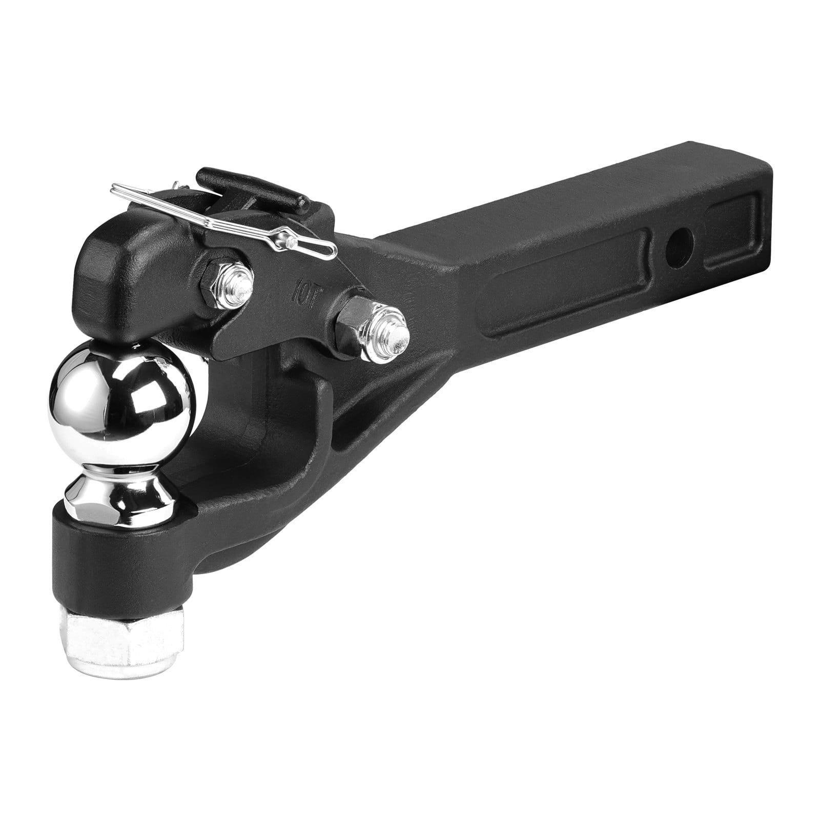 Pintle Hook, 20000 lbs, Pintle Hook Hitch for 2-inch Hitch Hook Military Receiver, Combination 2-5/16-inch Hitch Ball, Fits 2.5 to 3-inch Lunette Ring, 15.6-inch Length, Black Powder Coat
