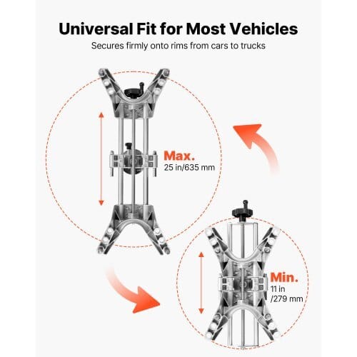 Wheel Clamp & Magnetic Adapter, 1 PCS Aluminum Alloy Wheel Alignment Tool for Precise Camber Gauge, Fits 11-25 Inch Rims, Universal Magnetic Gauge Tire Repair Tool for Car Truck SUV Motorcycle