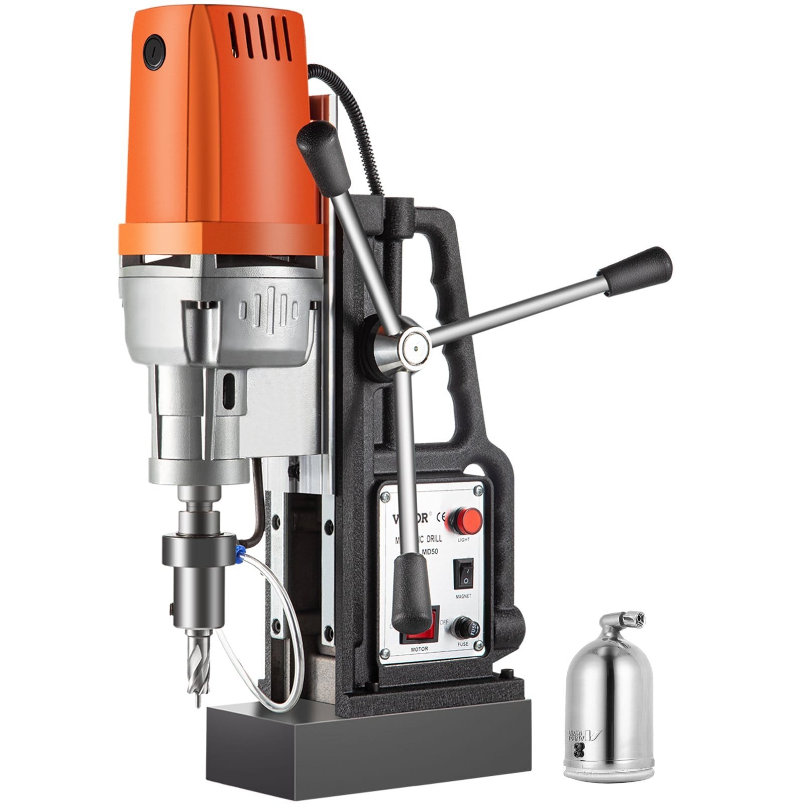 1680W MD50 Magnetic Drill 300 RPM Spindle Speed Electric Magnetic Drilling System with 2 Inch Boring Diameter and 2900 LBS Magnet Force
