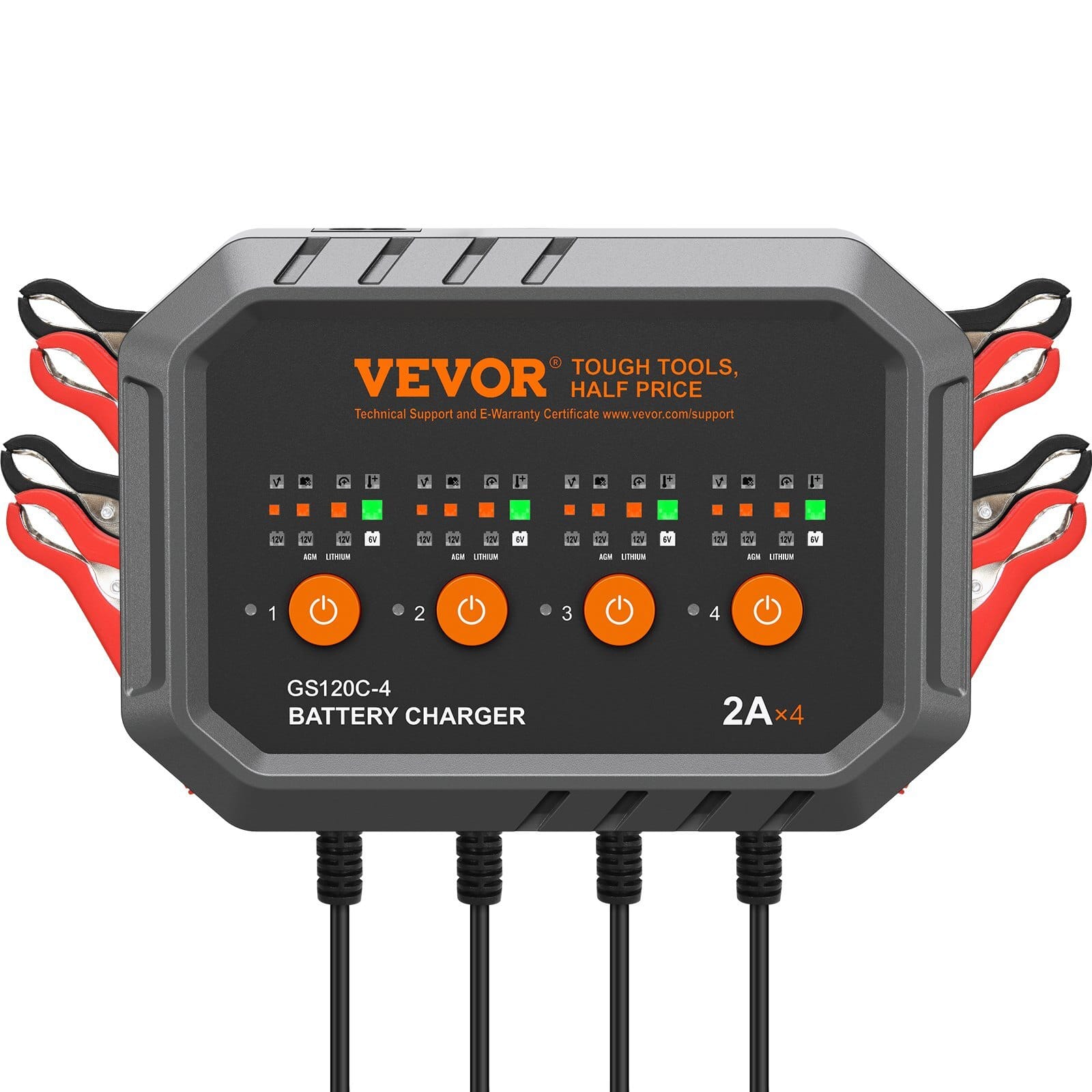 Smart Battery Charger, 8-Amp, LiFePO4 Lead-Acid (AGM / Gel / SLA) Car Battery Charger, Fully-Automatic Charger Maintainer for Boat Motorcycle Lawn Mower Golf Cart Marine Deep Cycle