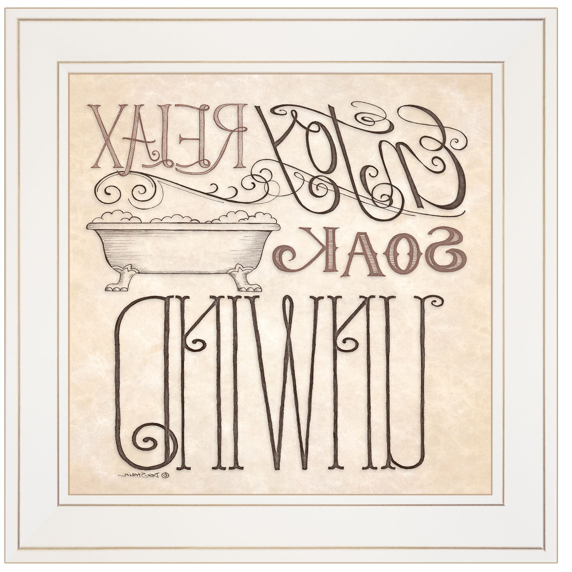 Soak and Relax 2 White Framed Print Bathroom Wall Art