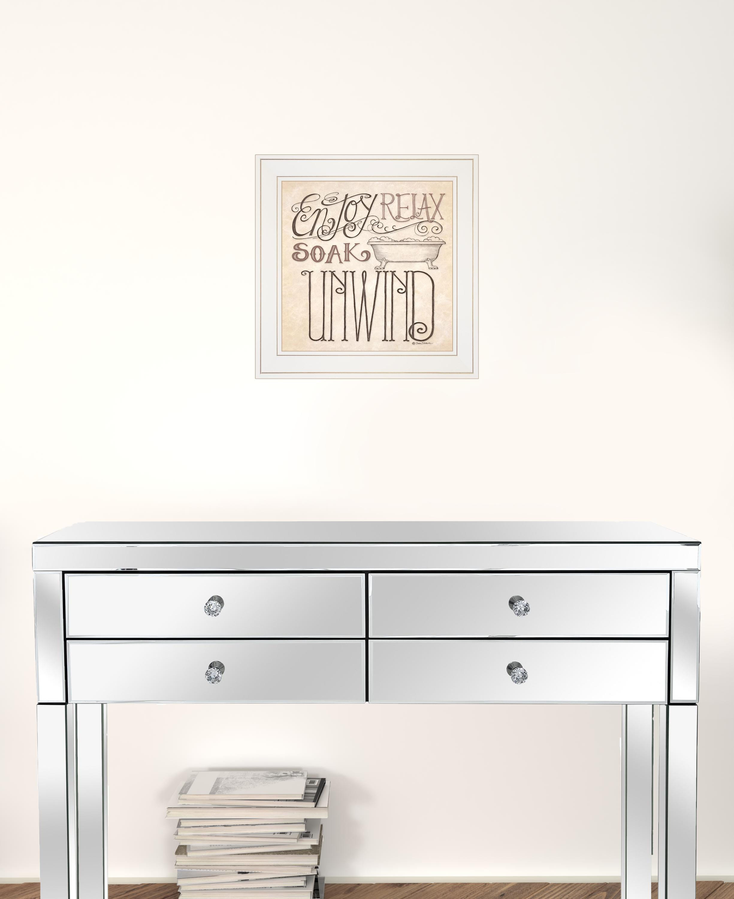 Soak and Relax 2 White Framed Print Bathroom Wall Art