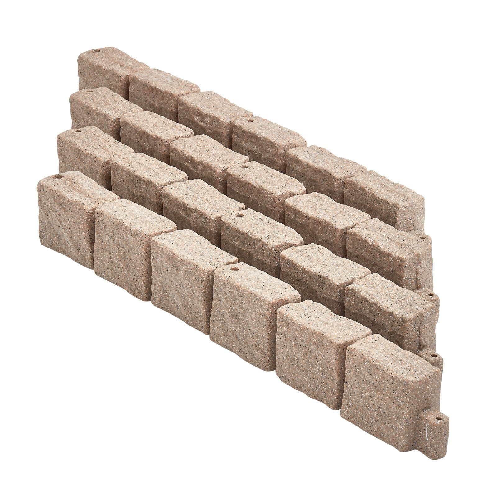 Faux Stone Landscape Edging 46.8 x 3.9 in Realistic Lawn Edging, Flexible Brick-Sized Garden Edging Border with Anchoring Spikes, Fade-Resistant Yard Edging for Driveways Walkway Beige